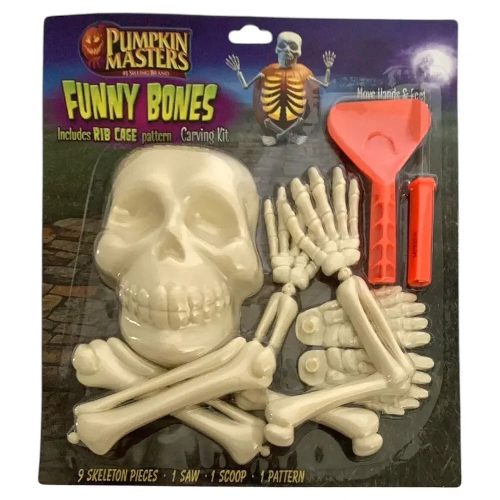 Pumpkin Masters Funny Bones Rib Cage Pattern Carving Kit w/ Arms Legs Head Hands